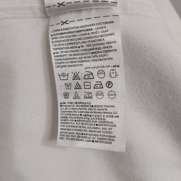 Banana Republic Milano Tee White Fringed T-Shirt Women Size Small Rayon Blend - Picture 10 of 12